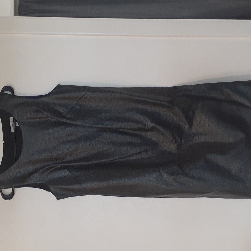 Black faux animal skin dress